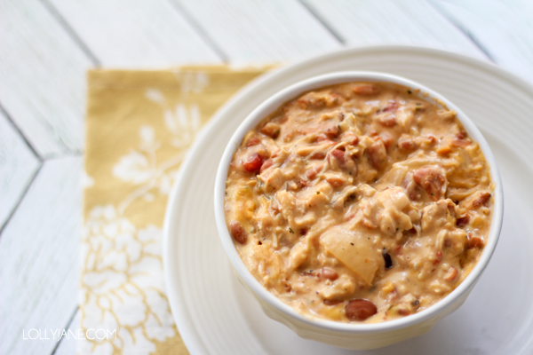 Creamy Velveeta cheesy chicken chili