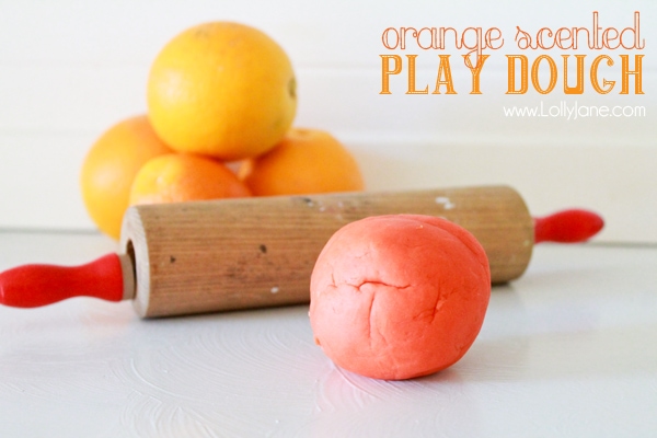 Orange scented play dough by Lolly Jane