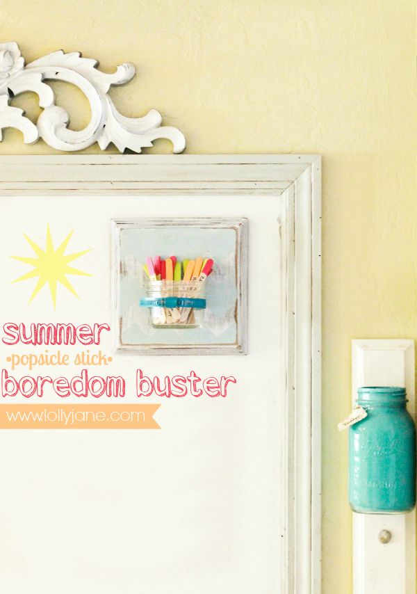 Summer boredom buster using popsicle sticks in a jar!