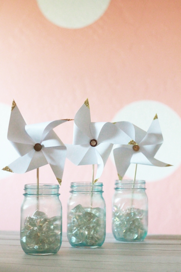 pretty glittery gold tipped pinwheels