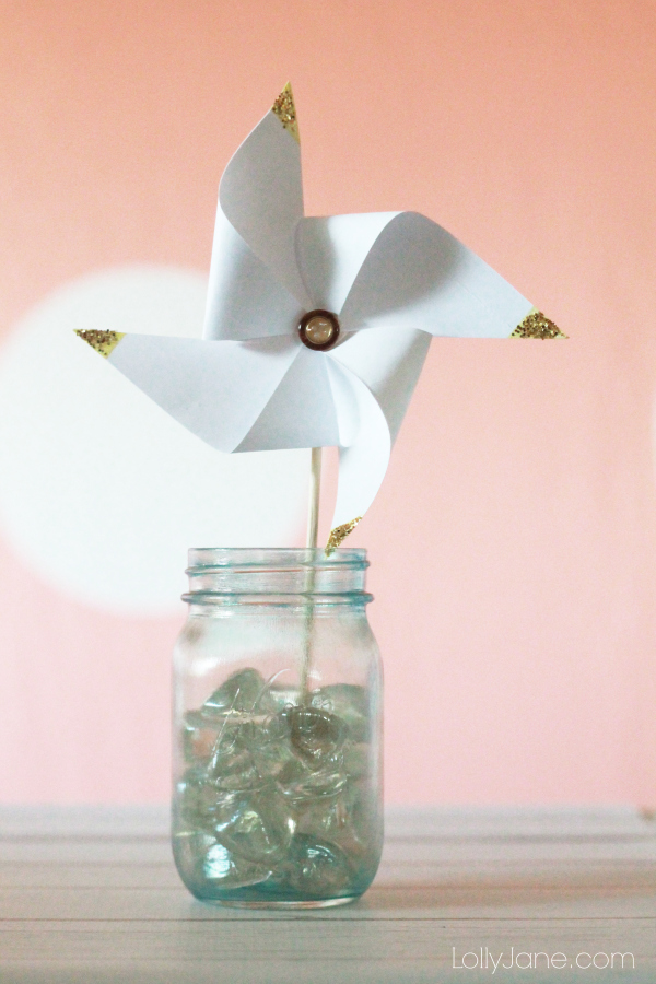 easy gold pinwheel craft