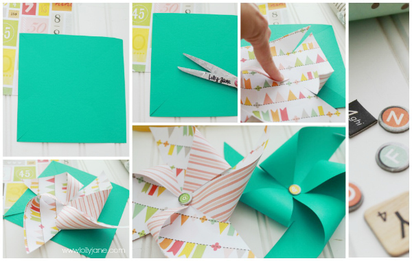 How to make paper pinwheels for summer decor #paperpinwheel #summer