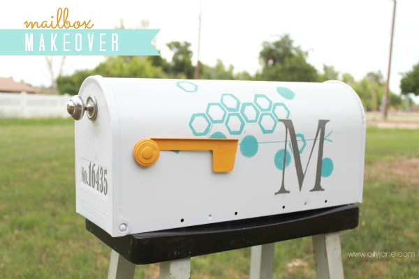 Easy mailbox makeover with fun octagon design using ScotchBlue painters tape