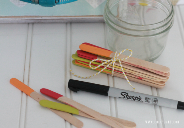 Summer boredom buster: write ideas on popsicle sticks to choose what to do for the day!