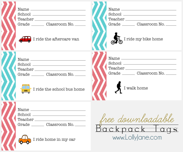 cute printable luggage tags