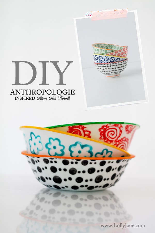 DIY Anthro-inspired atom bowls using DecoArt enamels