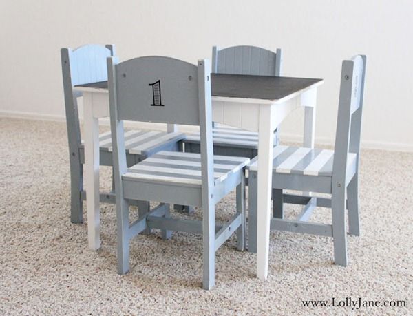 Cute painted kids furniture set