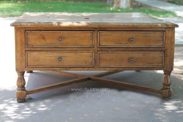 Turn this ugly coffee table into a two-tone beauty!