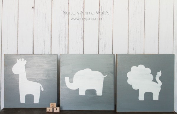 DIY nursery animal wall art