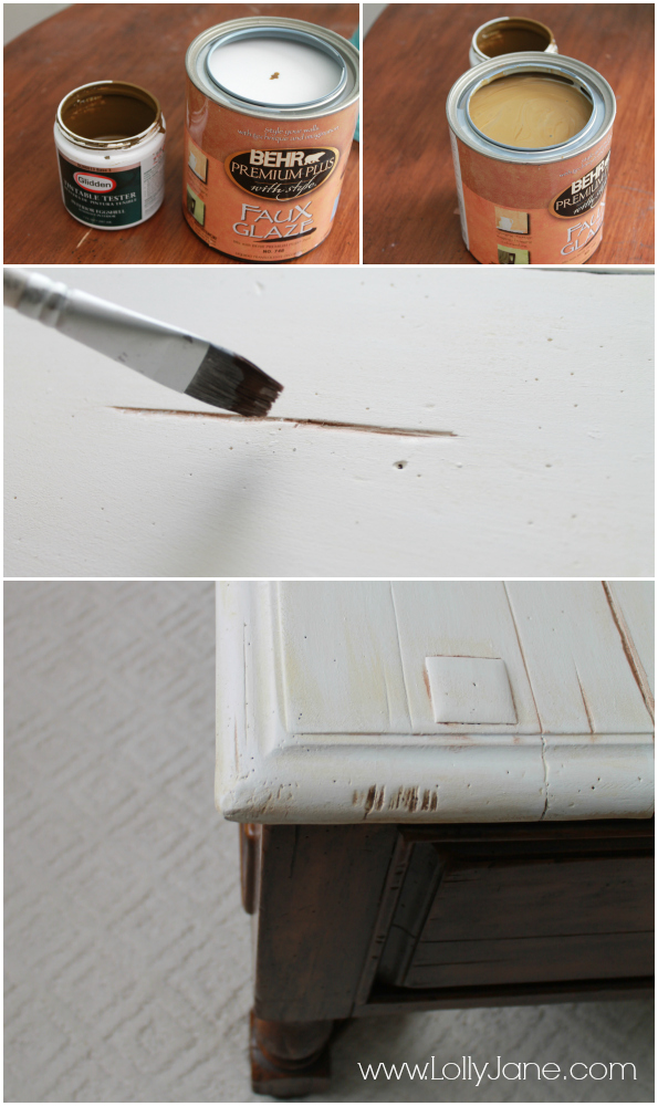 How to mix color + glaze to age furniture!