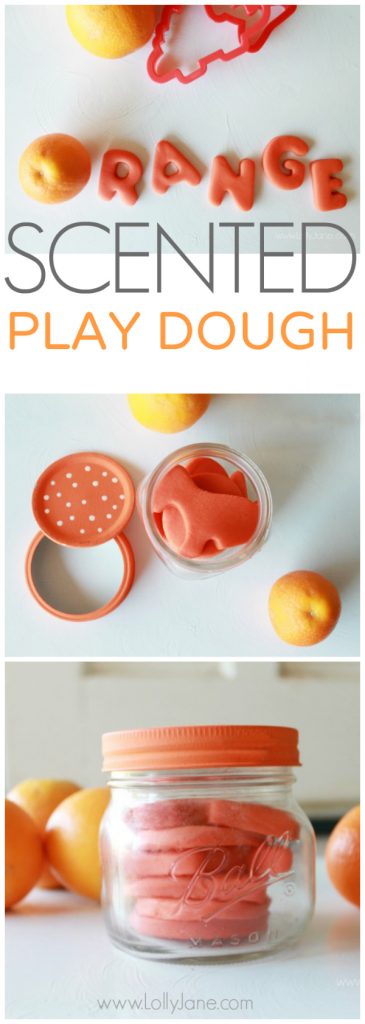 Easy recipe for orange scented play dough via @LollyJaneBlog