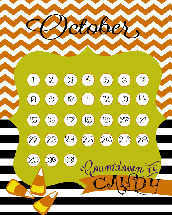 FREE Halloween countdown calendar printables