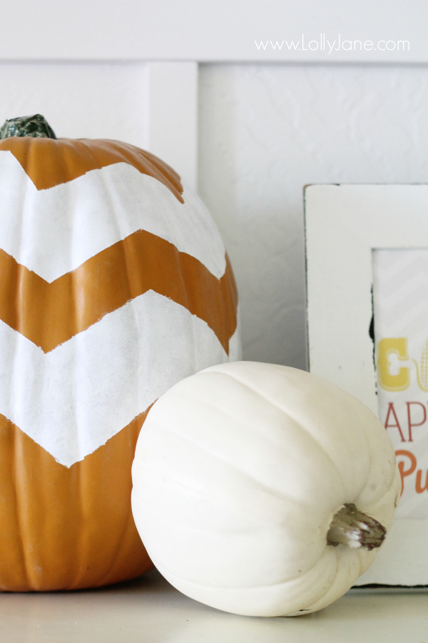 Easy chevron painted pumpkins directions.