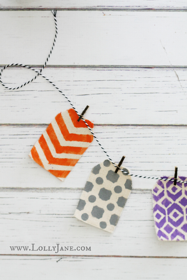 DIY stenciled Halloween bunting, so easy to make!