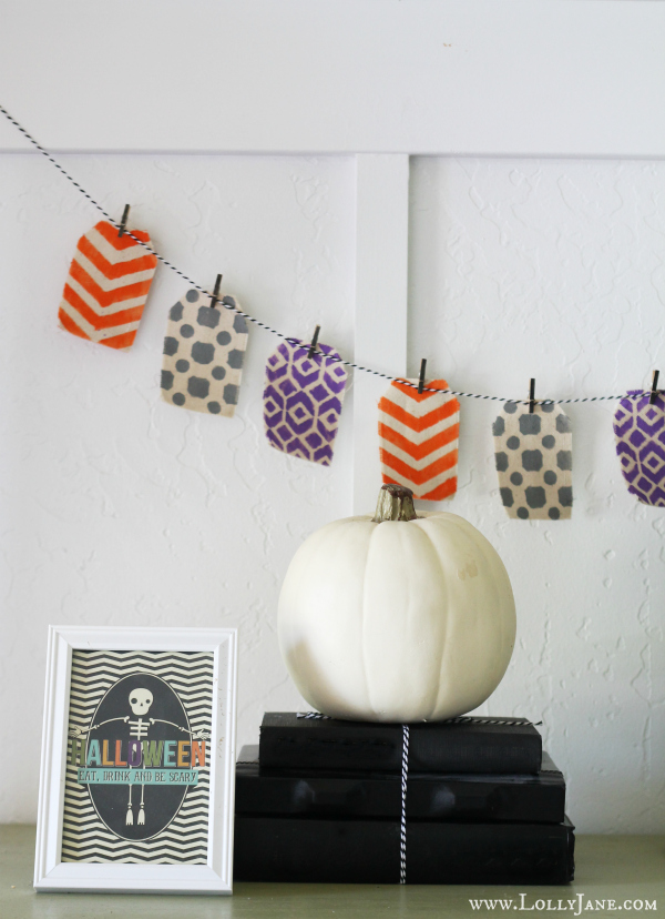 Super easy no sew, no glue stenciled Halloween bunting!