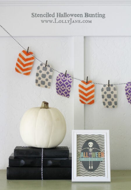 Stenciled Halloween Bunting Lolly Jane