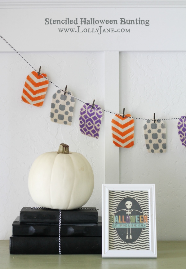 How to make a stenciled Halloween bunting, so easy!!