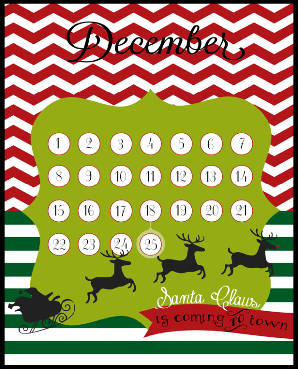 Countdown to Santa Claus calendar by LollyJane.com