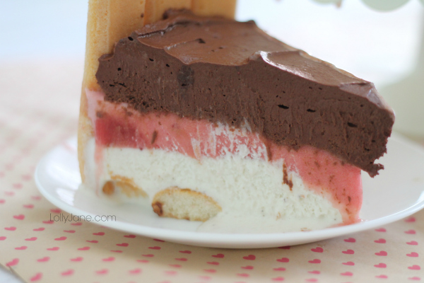 Neapolitan Semifreddo Shortcake recipe. SO easy and ridiculously good!! A sophisticated ice cream cake!