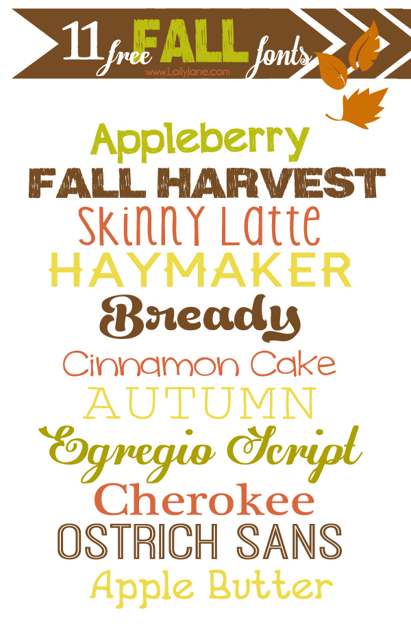 11 FREE fall/autumn Thanksgiving fonts