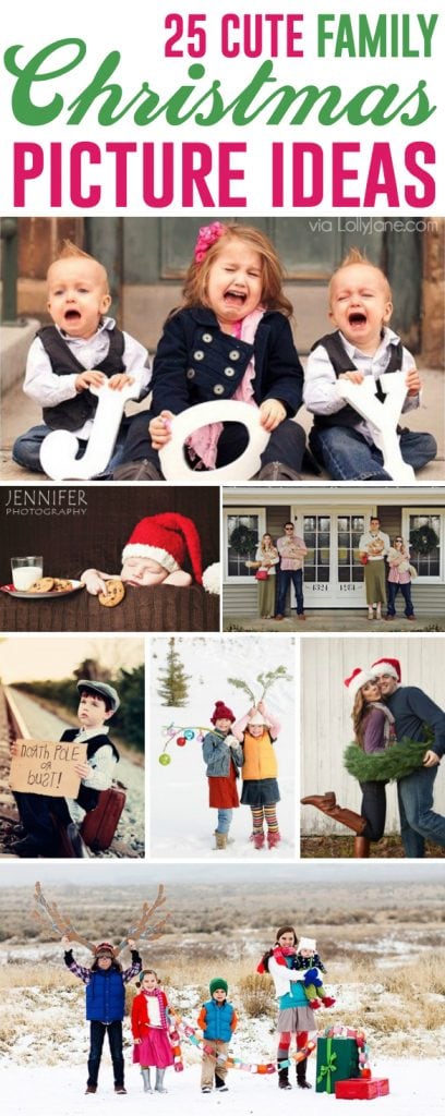 25 CUTE Family Christmas Picture Ideas! |via LollyJane.com