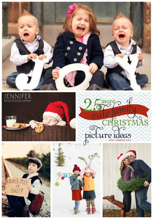 25 Cute Family Christmas Picture Ideas via www.lollyjane.com