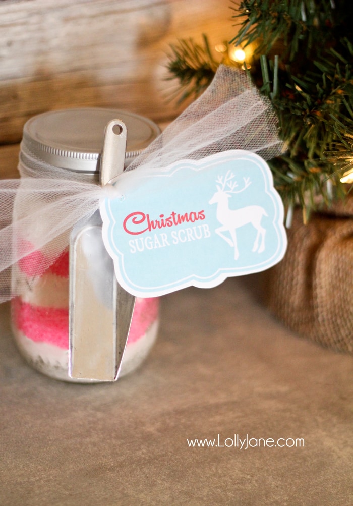 Christmas sugar scrub + free printable tag