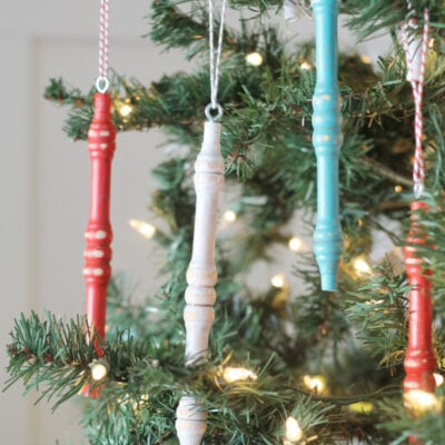 Trash to treasure: spindle ornaments!