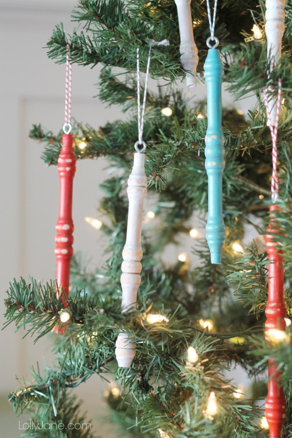 Trash to treasure: spindle ornaments!