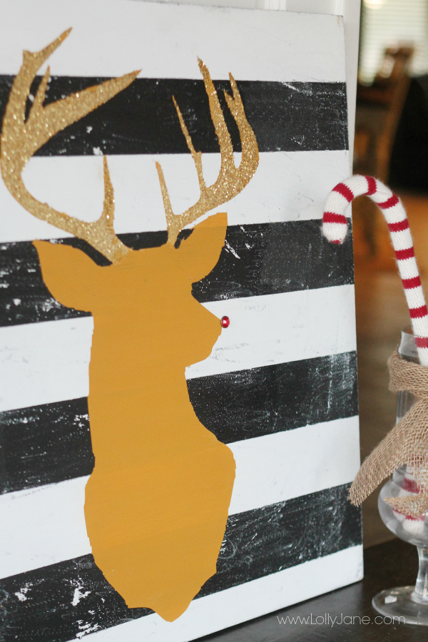 Glitter reindeer head art #diy #deerhead
