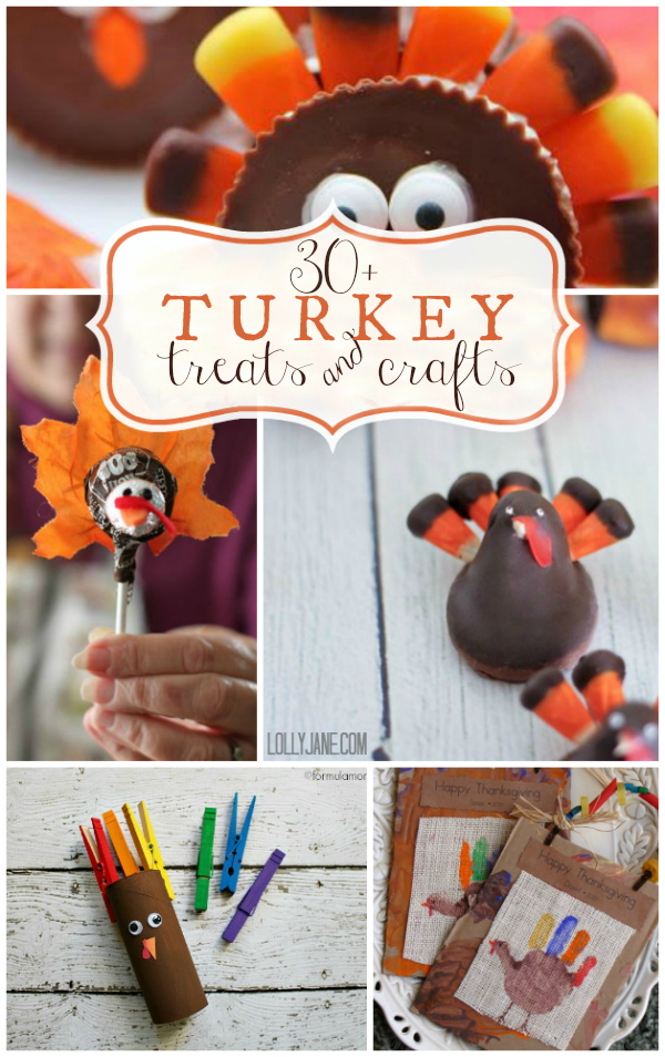 30+ turkey treats and craft ideas via www.lollyjane.com