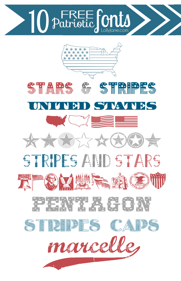 10 FREE Patriotic 4th of July Fonts