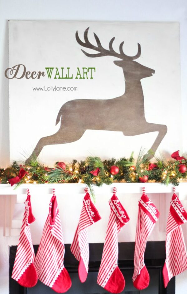 DIY Christmas Deer Wall Art