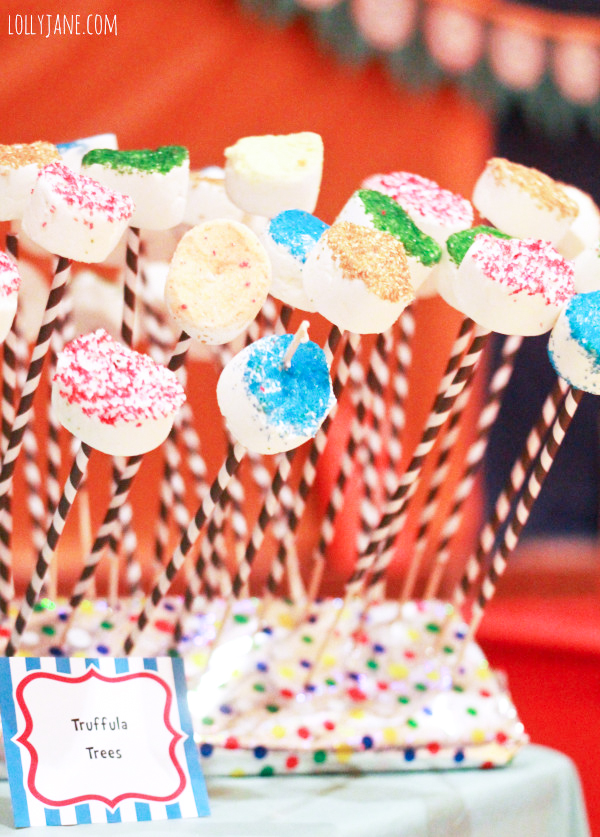 New Beginnings Dr. Seuss decorating ideas including these adorable "truffala trees"