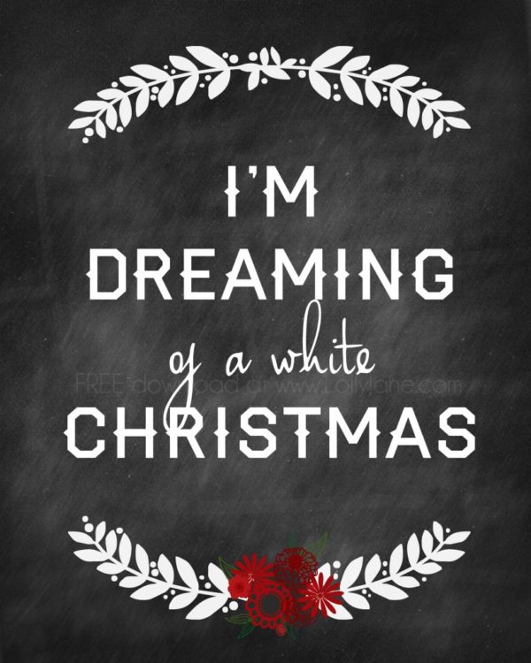 White Christmas Printable 8x10