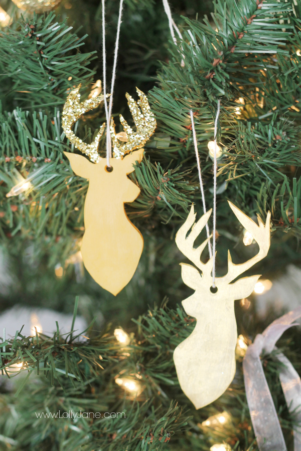 How to make clay deer head ornaments tutorial via lollyjane.com