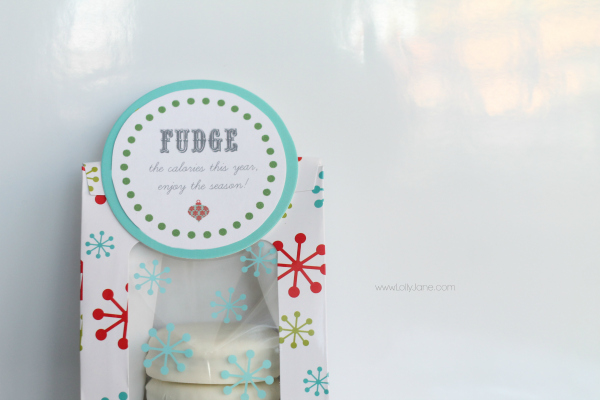 Fudge the calories this season neighbor gift idea! via lollyjane.com