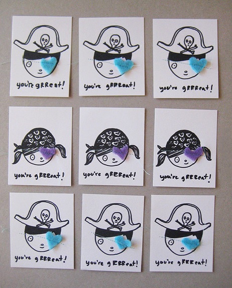 cute pirate non-candy Valentines