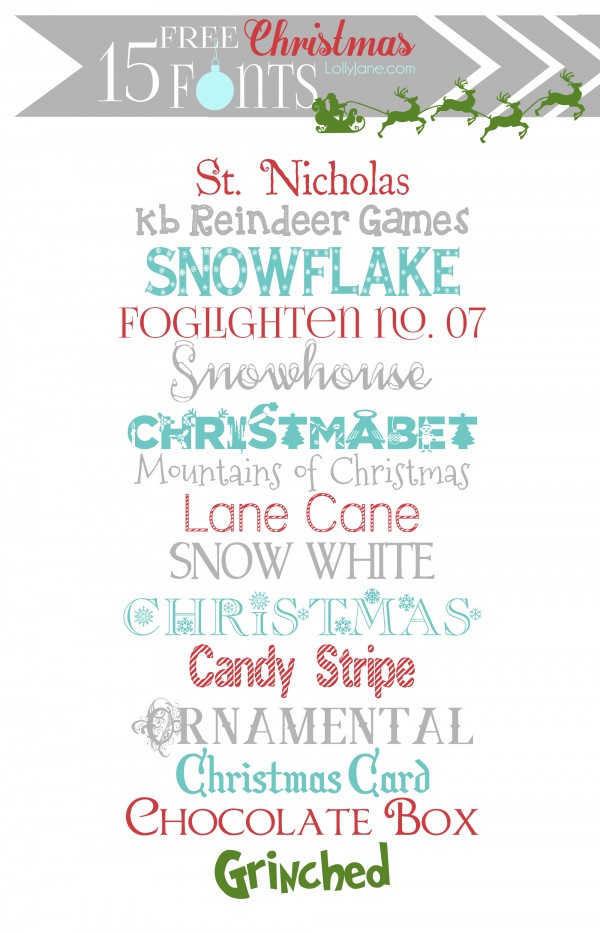 15 cute FREE Christmas fonts #fonts