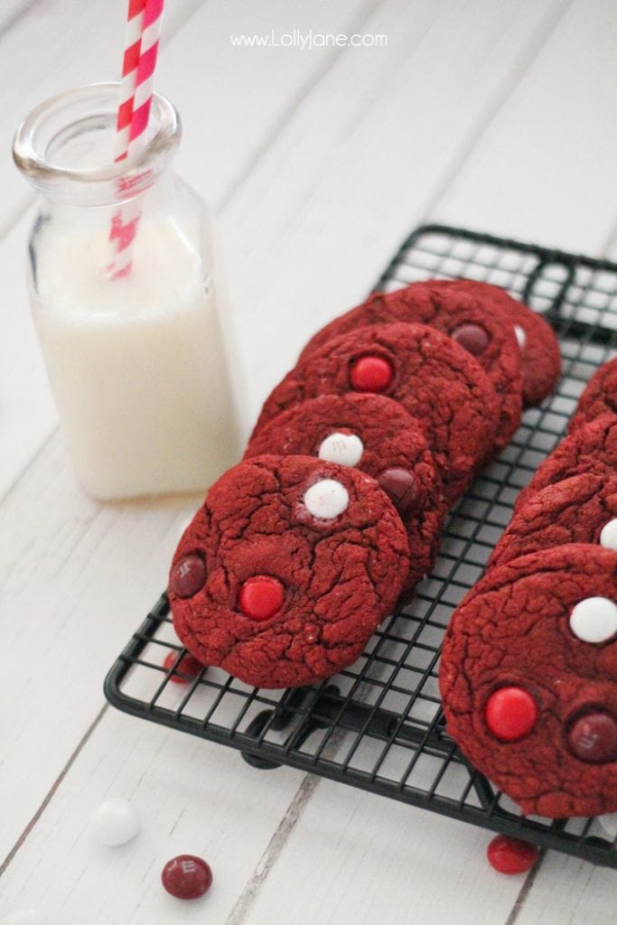 Red velvet M&M cake mix cookies