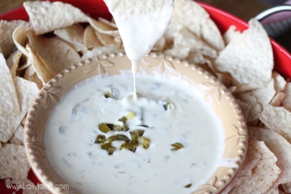 Seriously delish White Cheese Dip, perfect for entertaining or the big game day!