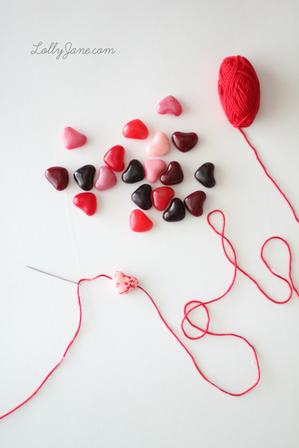 How to make an easy, edible candy heart bracelet for Valentine's Day! (lollyjane.com)