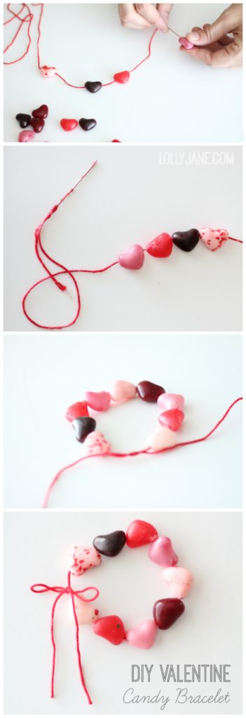 How to make an easy, edible candy heart bracelet for Valentine's Day! (lollyjane.com)