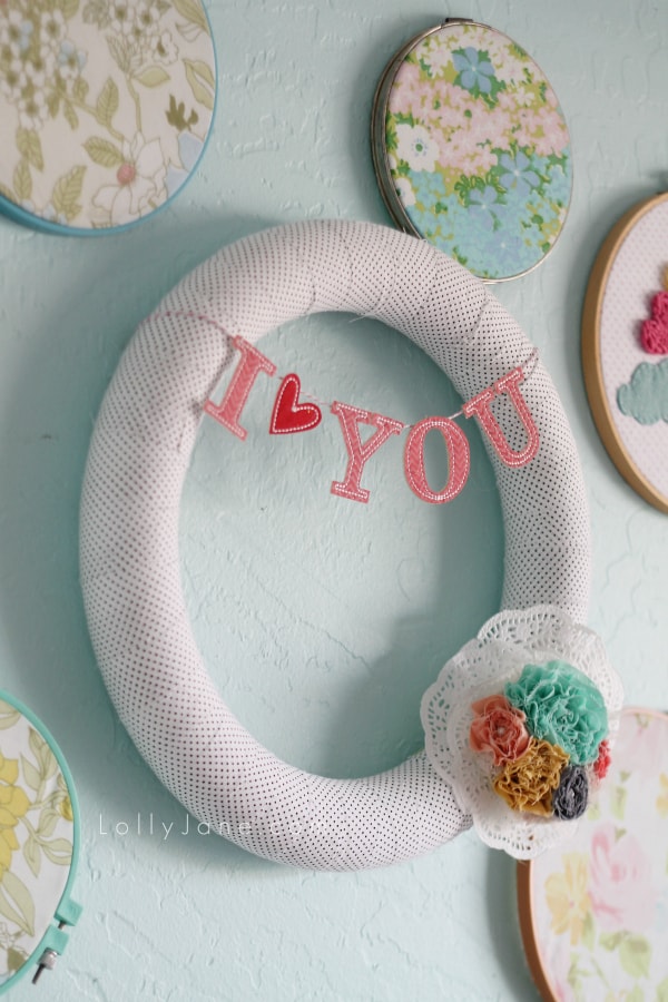 Fabric Wrapped Valentine Wreath