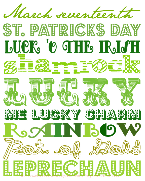 free st patricks day dingbat font