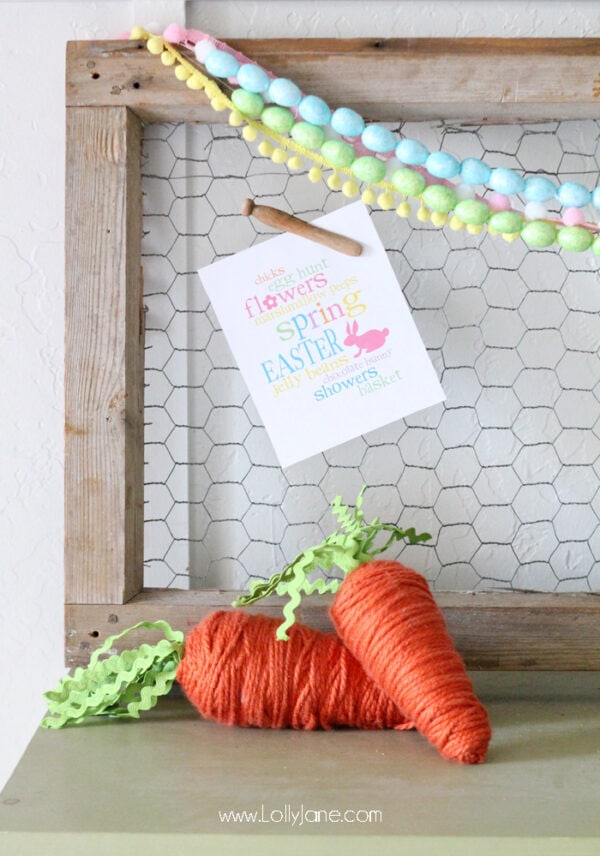 Easter egg garland, made under 10 minutes and less than $5. Holla!