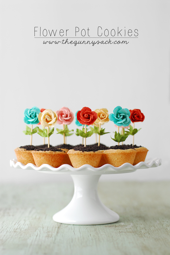 Flower Pot Cookies + 26 other cute spring/Easter ideas! lollyjane.com