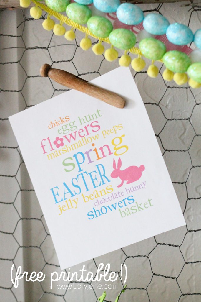 Cute Easter printable + $5 Easter egg garland! 