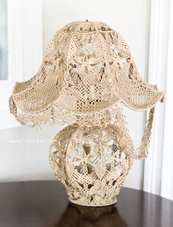 Macrame Lamp Redo via lollyjane.com