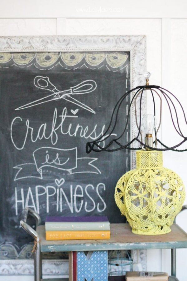 Macrame lamp redo via lollyjane.com